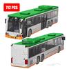 Stadtverkehr Auto Grün Personen- Touristen- Sightseeing-Bus Einzeldecker Öffentlich Set Modellbausteine DIY Spielzeug für Jungen Geschenke