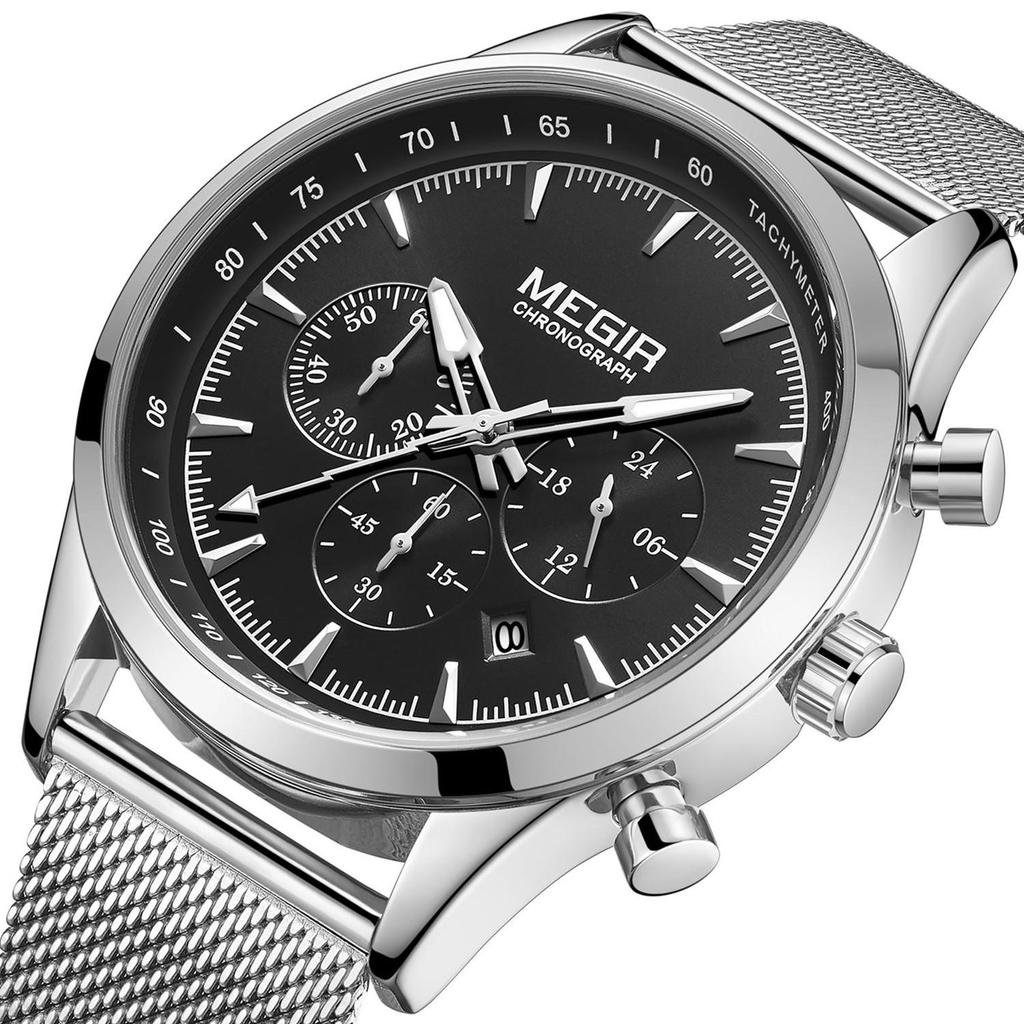 MEGIR Luxury Business Watches for Men Waterproof Men's Casual Quartz Wristwatch Chronograph Date Clock 24-hour Relogio Masculino 2153