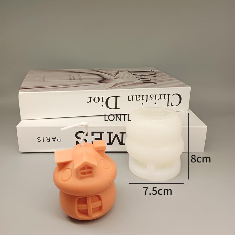 

Christmas House Silicone Candle Mold 3D Castle Villa Crafts Resin Gypsum Soap Production Tool Home Decoration Holiday Gift