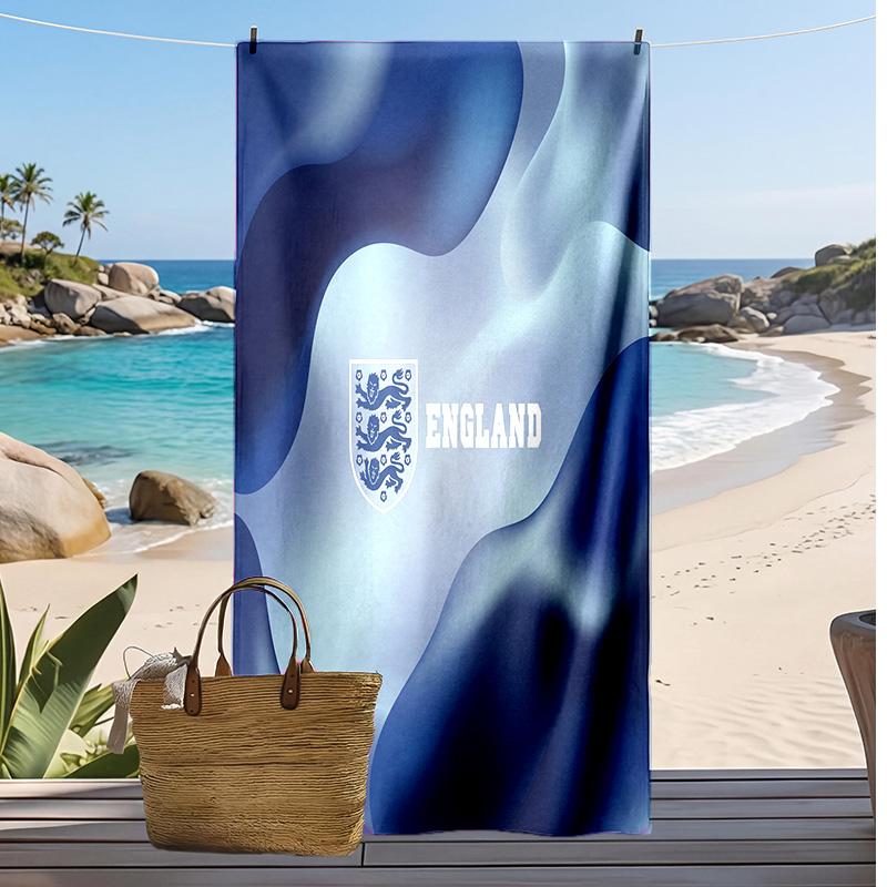 Asciugamano da Spiaggia con Stampa Calcio Inglese Asciugatura Rapida Super Assorbente Morbido Asciugamano da Bagno per Nuoto Spiaggia Viaggio Souvenir Regalo