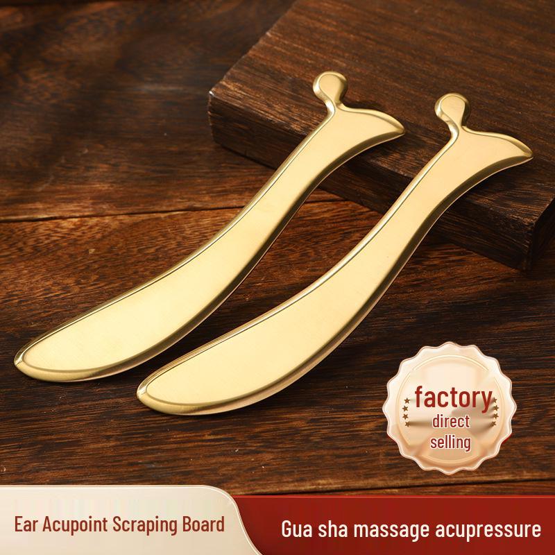 

Elegant Brass Ear and Eye Gua Sha Tool for Acupoint and Facial Massage