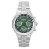 Octagon Prestige Chronograph Stainless Steel Green Dial Quartz 96B409 100M Men's Watch