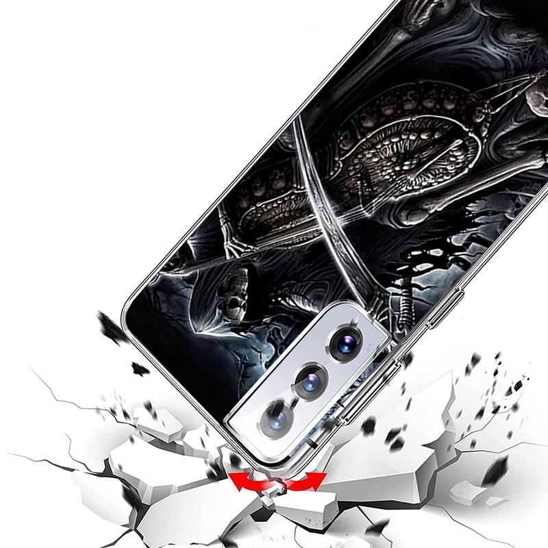 Grim Reaper Skull Skeleton Cover Phone Case For Samsung Galaxy S26 S25 Edge S24 Ultra S23 S22 Plus S21 S20 FE Soft Fundas Shell