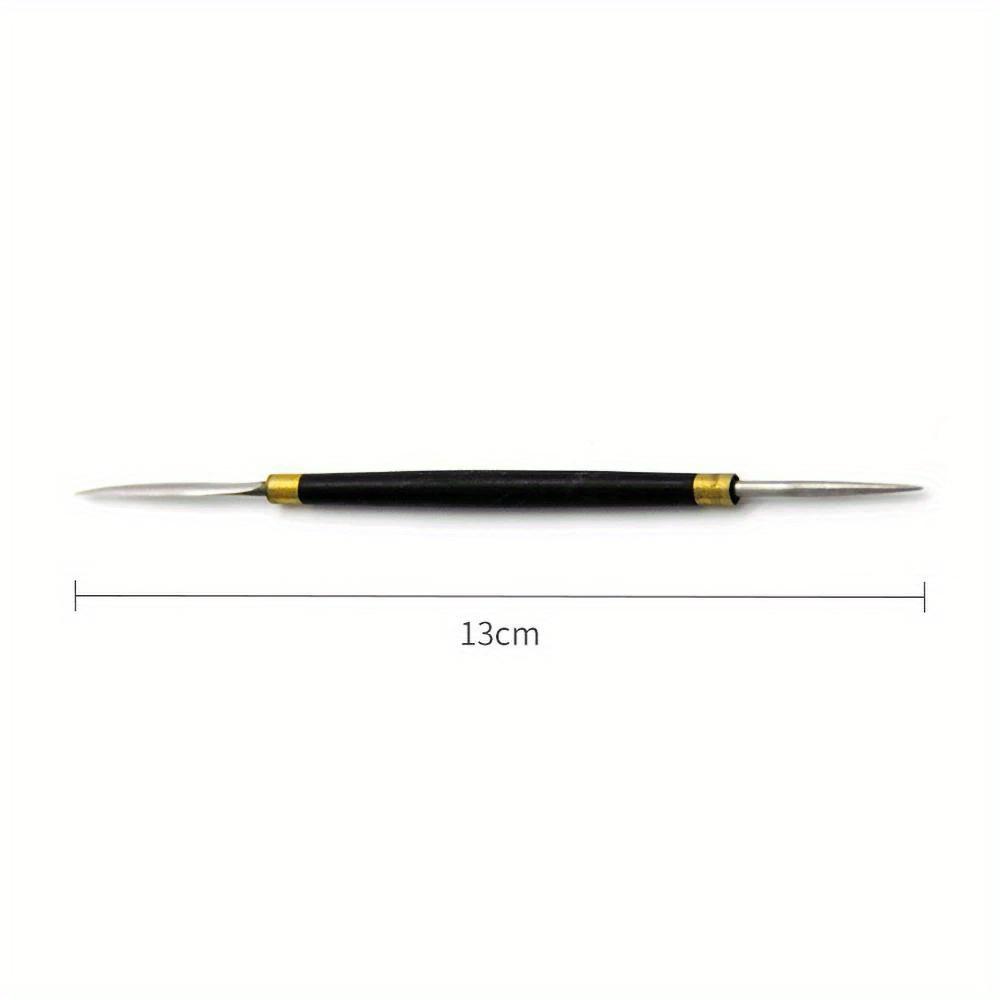 

Pottery Teapot Mouth Trimming Knife Professional Teapot Making Carving Knife Digging Knife Ebony Punching Needle Ceramic Tool Double head
