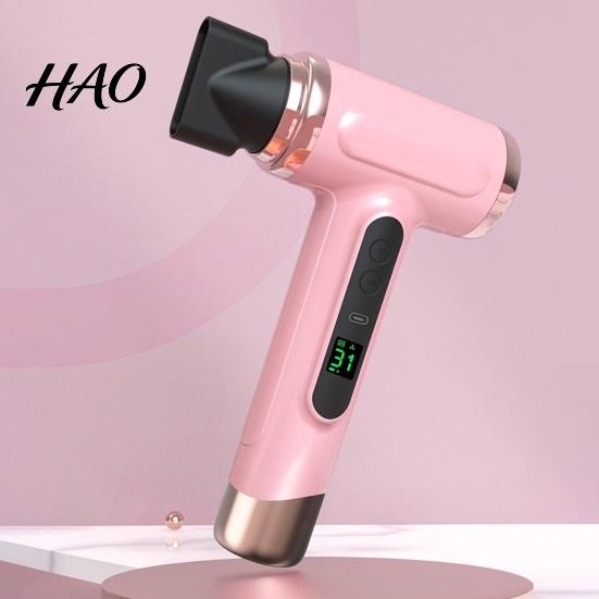 Cordless Blow Dryer Hair 200W 15000mAh USB Rechargeable Adjustable LCD Display High High-power Speed Fast Drying Low Noise Portable Travel Women