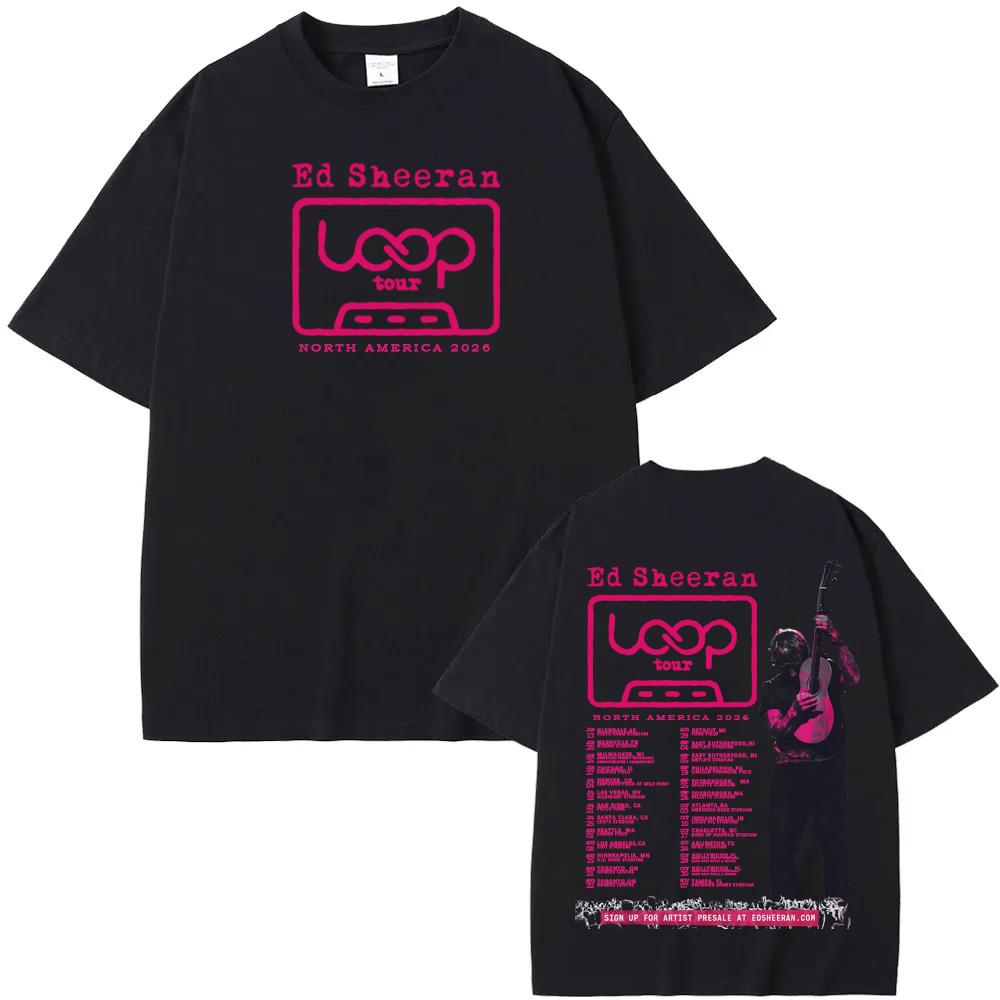 Ed Sheeran 2026 LOOP Tour T-Shirt im neuen Stil Sommer Sänger gleicher Stil T-Shirt Hohe Qualität 100% Baumwolle Camisetas