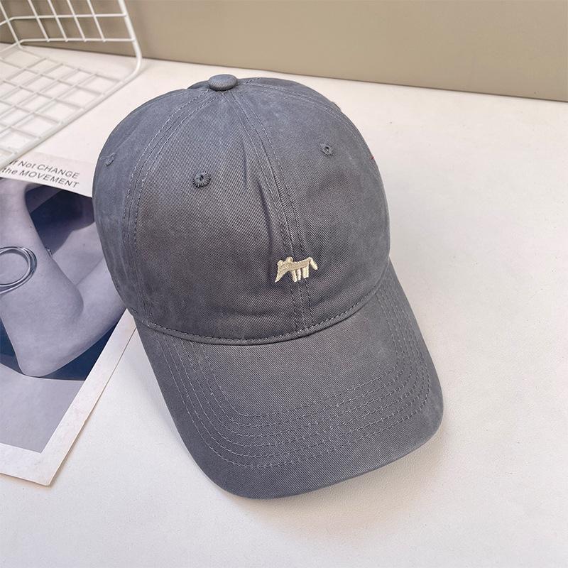 Embroidered Letters Show The Face Small Peaked Cap Children'S Season Sun Protection Warm Versatile Big Head Circumference Baseball Cap