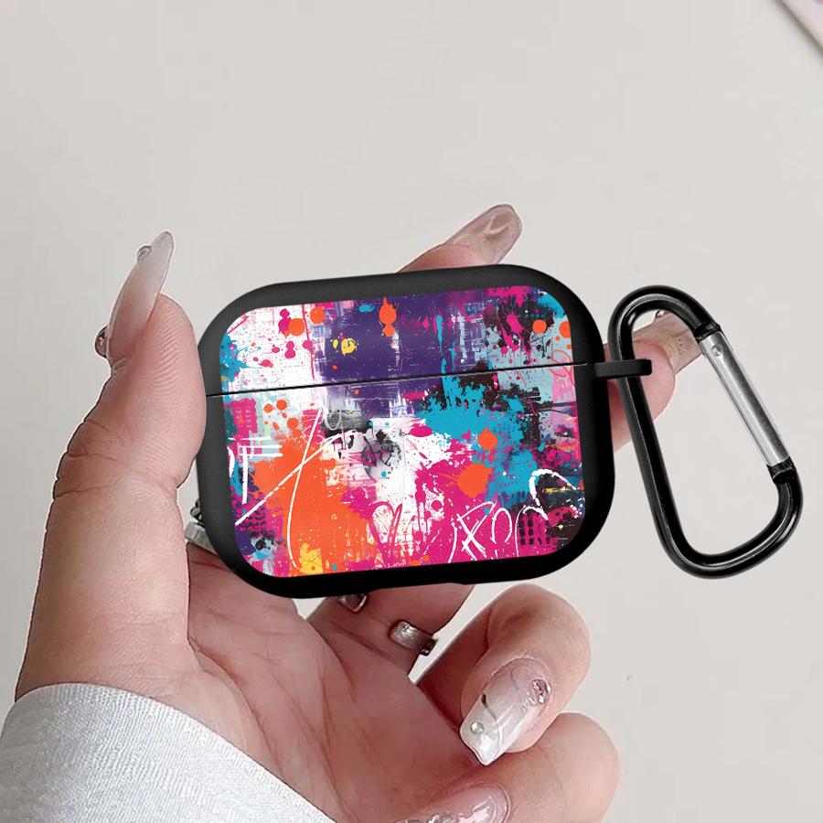 Earphone Cases Cover Case For Airpods 3 Pro 1 2 Pro3 Pro2 4 Bright Pink Splash Ink