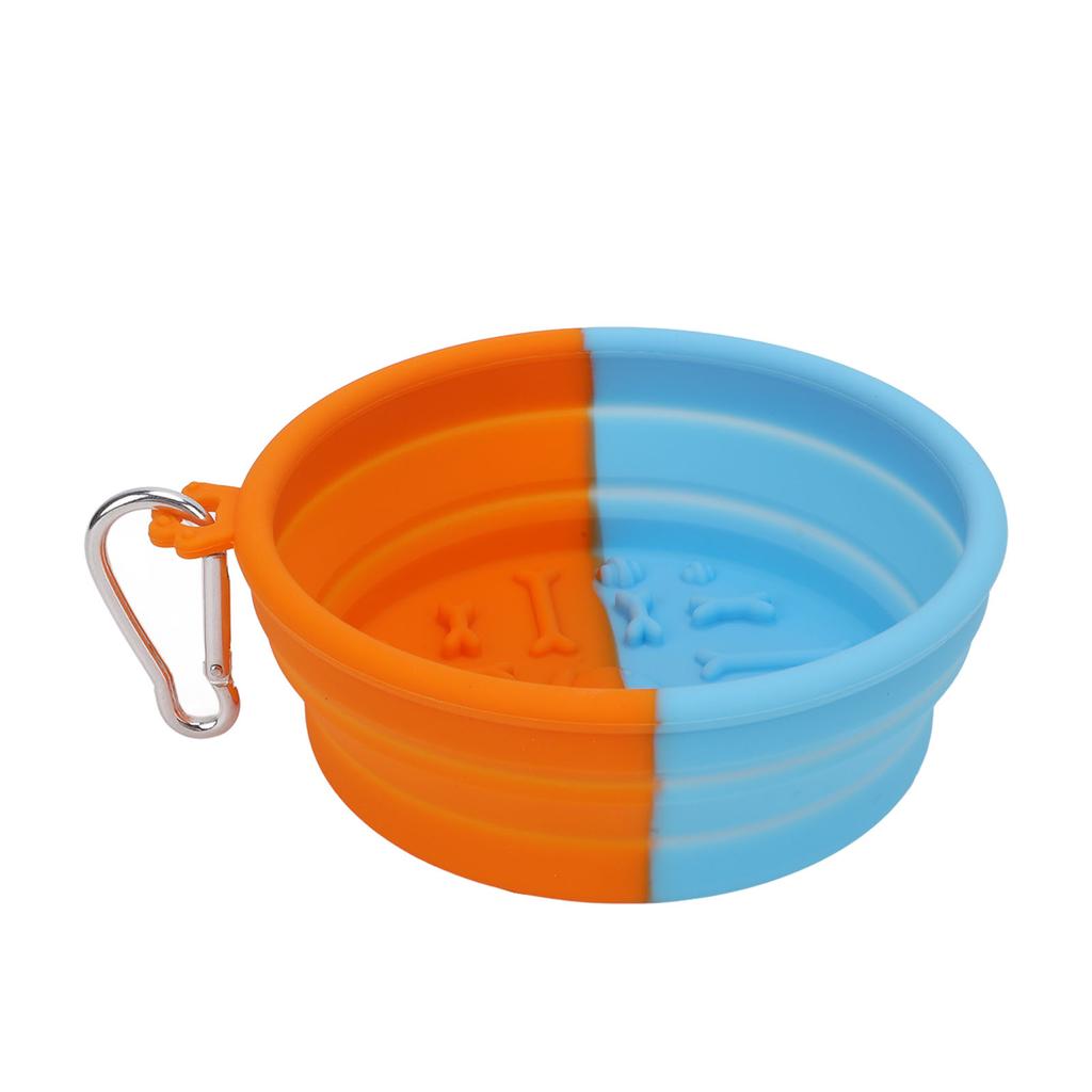 2Pcs Foldable Dog Bowl Flexible Silicone Strong Suction Portable Foldable Pet Travel Bowls with