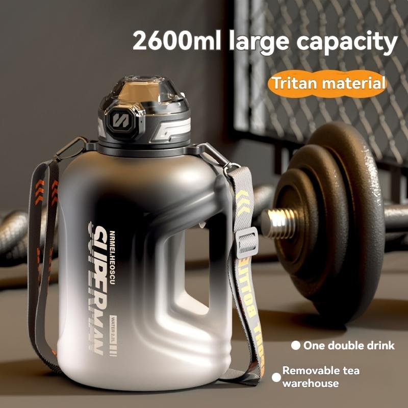 Water Bottle with Capacity Graduation, 2200ml/2600ml, with Handle and Tote, with Tea Compartment, Suitable for Fitness, Outdoor, Daily Use