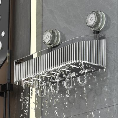 Étagère de Rangement Transparente pour Salle de Bain Sans Trou Requis Étagère de Rangement Multifonctionnelle pour Articles de Toilette Étagère de Rangement à Ventouse