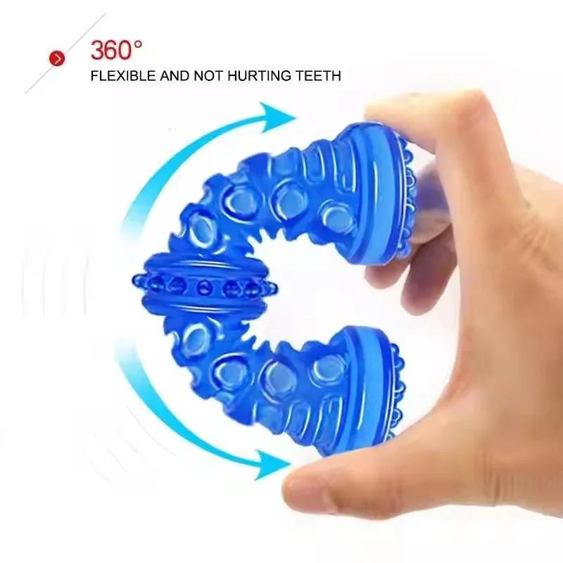 Durable Dog Chew Toys for Aggressive Chewers Bone Shape TPR Material Teething Puppy Toys for Teeth Cleaning Anxiety Relief
