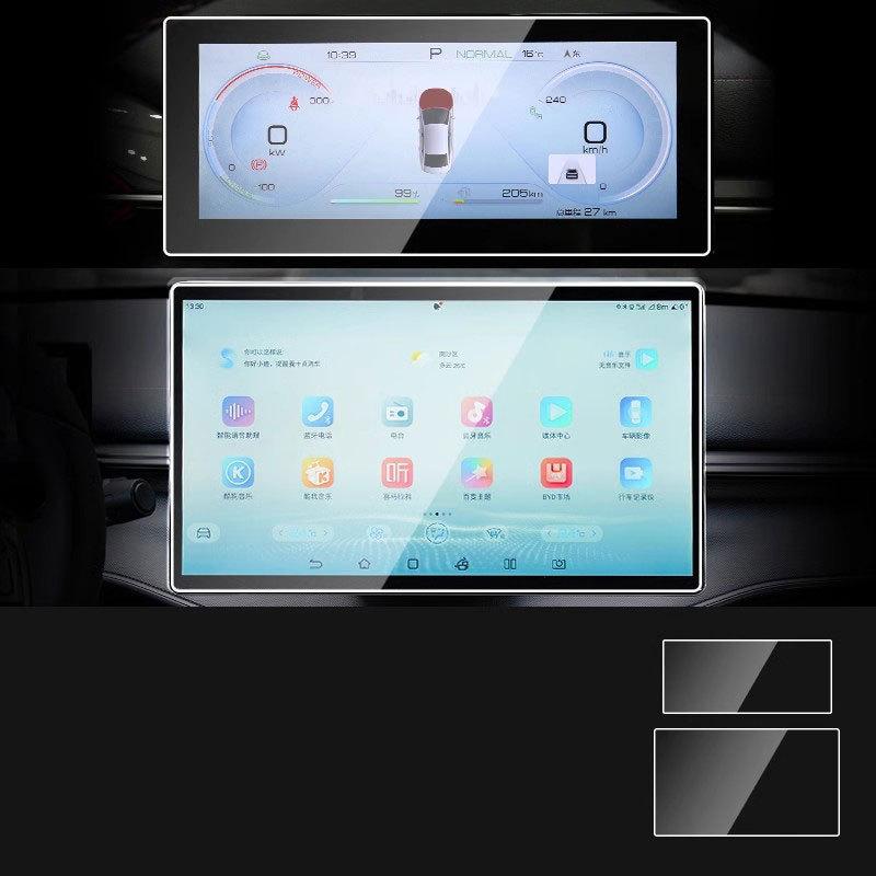 Tempered glass screen protector film For BYD KING/BYD Chazor -2024 car GPS Navigation 12.8inch and trument anti-scratch