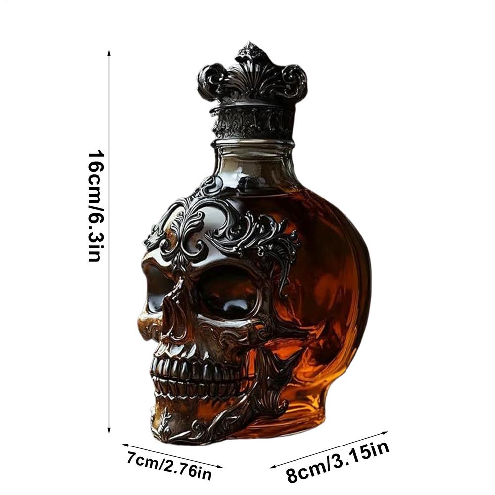 

Пляшка віскі Декор черепа Диспенсер для алкоголю Скелет Скульптура пляшки віскі вина для Бурбону Горілки Бренді Весільна вечірка