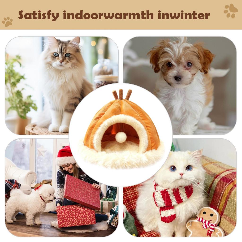 Indoor Cat House Cold Weather Animals Furniture Winter Pet House Cat Dog Tent For Napping Resting Playing Small Medium Large