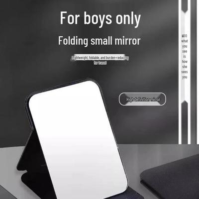 Newcomers' Folding Makeup Mirror: Compact Desktop Dressing Table for Office, Dorm, or Home.
