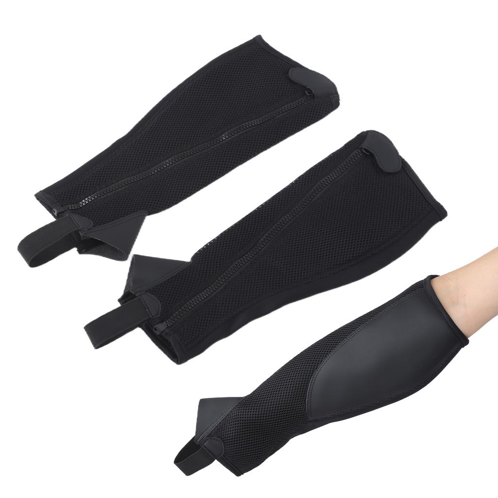2 szt. Półchapsy Czarne Elastyczna Siatka Jeździeckie Półchapsy dla Dzieci Ochrona do Jazdy KonnejCXL