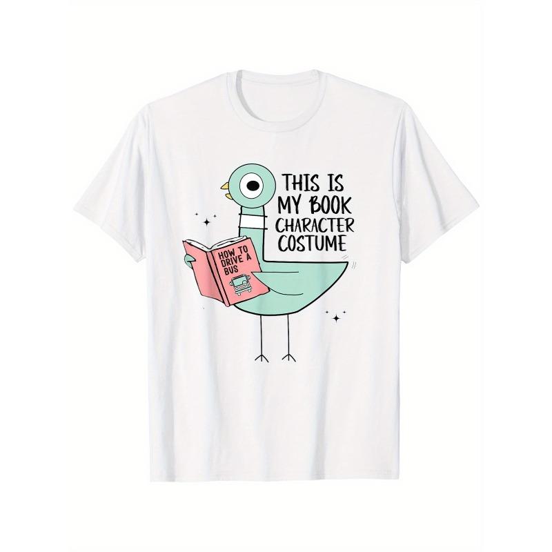 European sizes This Is My Book Character Funny Pigeon Boys Girls Reading T-Shirt 98cm