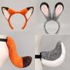 Halloween Day Animal Head Hoop Fox Ear Headband Ball Party Props Nick Fox Ears Tail Suit