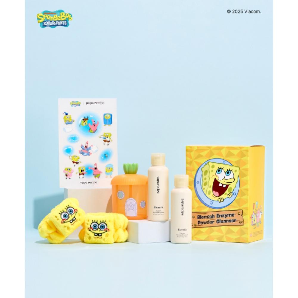 PapaRecipe Spongebob   Papa Recipe Blemish Enzyme Powder Cleanser Special Set  Bubble Maker+wristband+sticker Gift 
