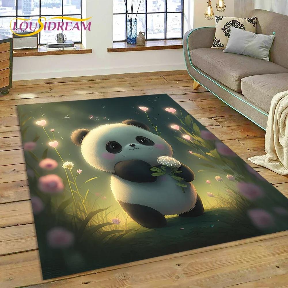 Cartoon Cute Panda Dream Animal 3D kobercový koberec do ložnice Obývací pokoj Domácí dekorace na pohovku, dětská hra Velká dekorační podložka na podlahu