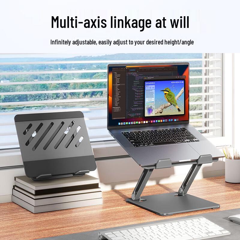

Adjustable Carbon Steel Laptop Stand with Heat Dissipation чёрный