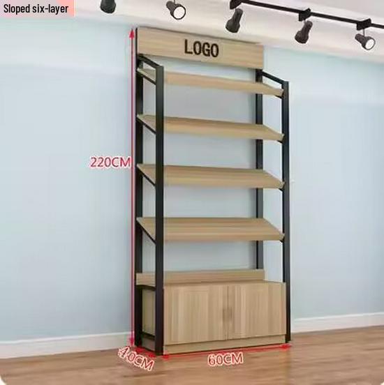 Multi-Layer Slanted Display Stand for Cosmetics and Snacks