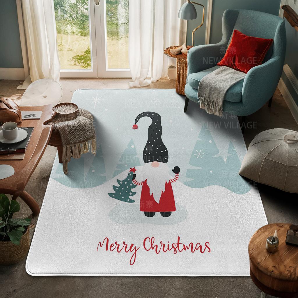 House Entrance Carpet Home Door Mat Living Room Bath Foot Bathroom Non-slip Water Absorption Rugs Bath Merry Christmas Winter