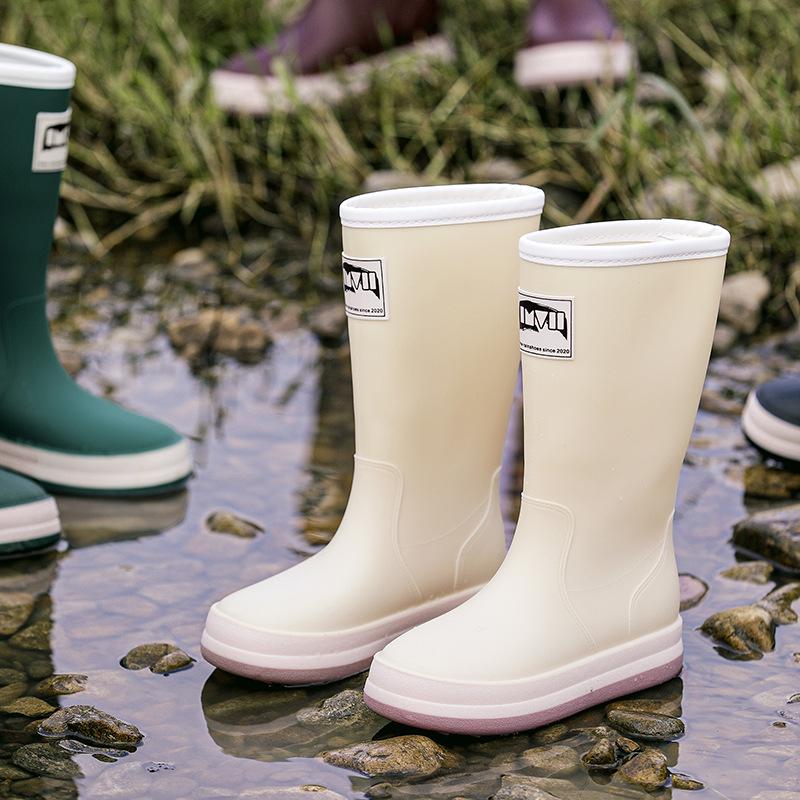 

Fashion Comemore Outdoor Women s Rain Shoes Fashion Mid-calf Fishing Non-slip Waterproof Shoe Couple Work rainboots Rubber Warm Boots 44 44