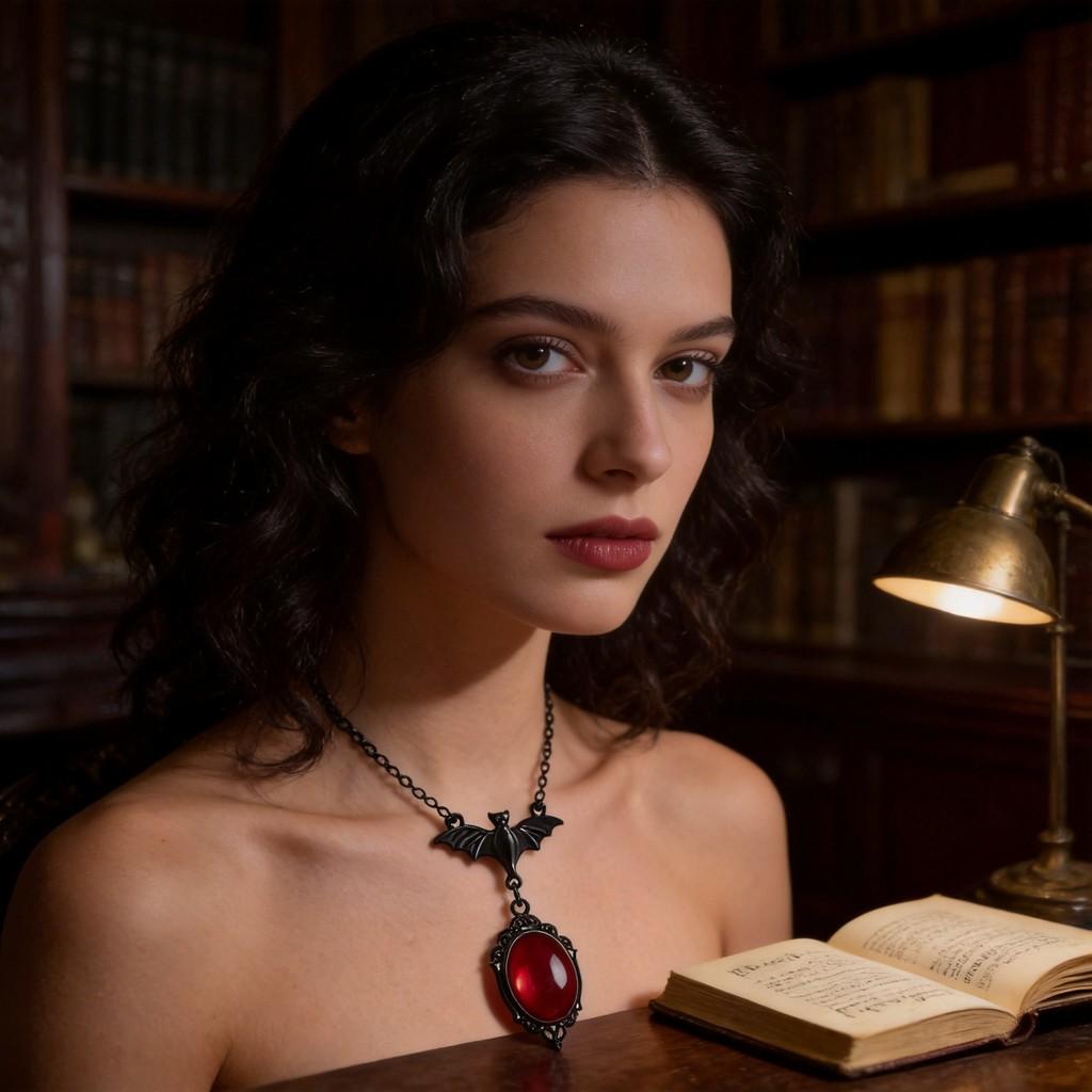 Gothic Bat Necklace For Women With Vampire Pendant And Cross Chain Style