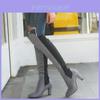 Elegant Women Boots Over Knee High Heel Stylish Winter Autumn Slip-on Lace-up Shoes