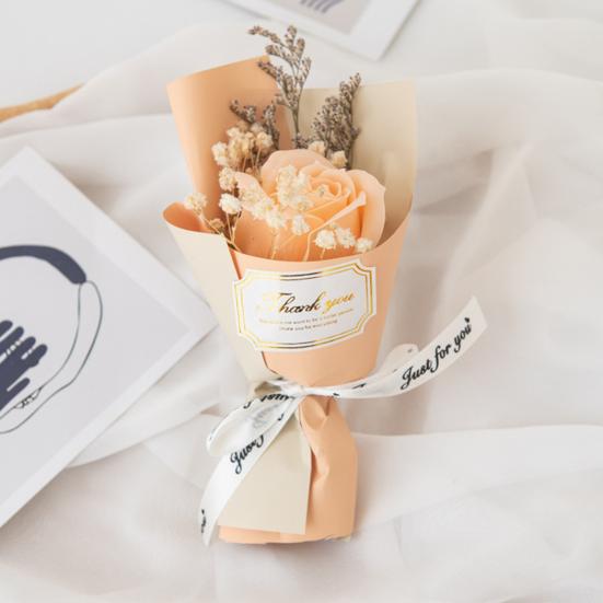 1/2Pcs Mini Fake Rose Sunflower Bouquet Handcrafted Soap Flower Petals Artificial Floral Decoration Valentine's Day Anniversary Birthday Romantic Gift