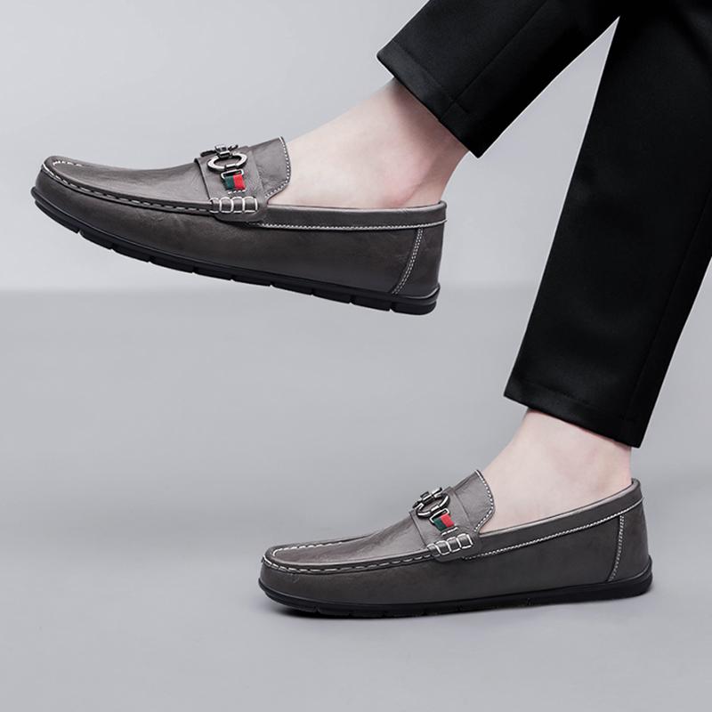 Fashion All-Match Herren Flats Echtes Leder Herren Casual Büro Slipper Hohe Qualität Herren Slip-on Flats Herren Bequemes Laufschuhwerk