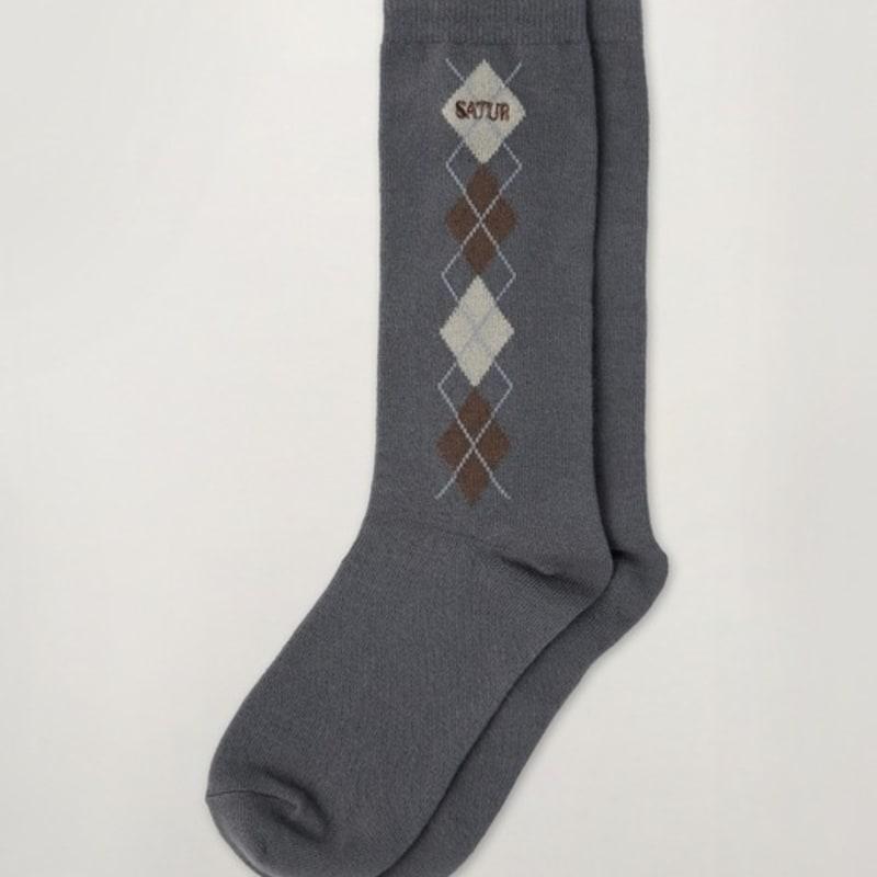 SATUR (W) Argyle Socks_Charcoal