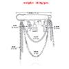 Multi-element Lock Cross Brooch, Retro Trendy Metal Chain Pin Accessories