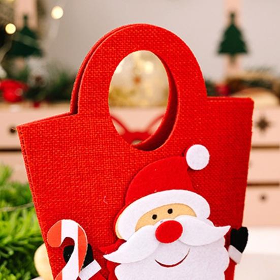 Christmas Gift Bags with Handles Santa Reindeer Snowman Holiday Tote Bag Thick Non-Woven Handbag Party Favor Bags for Kids Holiday Events