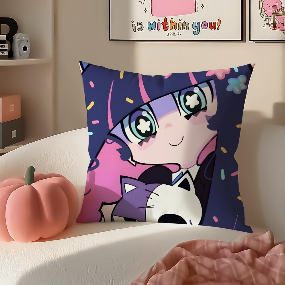 Japanese Anime PPanty Stocking with Garterbelt Cushion Cover Pillowcase Short Plush Invisible Zipper Room Sofa Cushion Cover