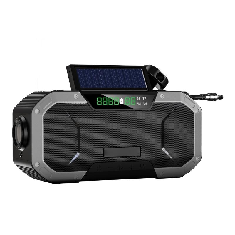 Solar Hand Cranks Radio with FM AM Band Reception Emergency SOS Alarm IPX5 Waterproof for Camping Survival Adventure