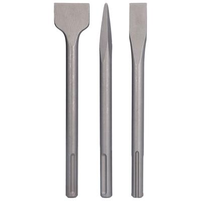 3Pcs Chisel Carbon Steel Scaling Flat Point Rotating Hammer Drill Bits for Tile Concrete Work5 Pit Handle