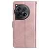 For OnePlus 12 5G Leather Wallet Case with Strap Solid Color Phone Stand Cover