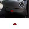 Bright Red Carbon Fiber Car Interior Glove Box Handle Sticker For Fiat 500 12-15