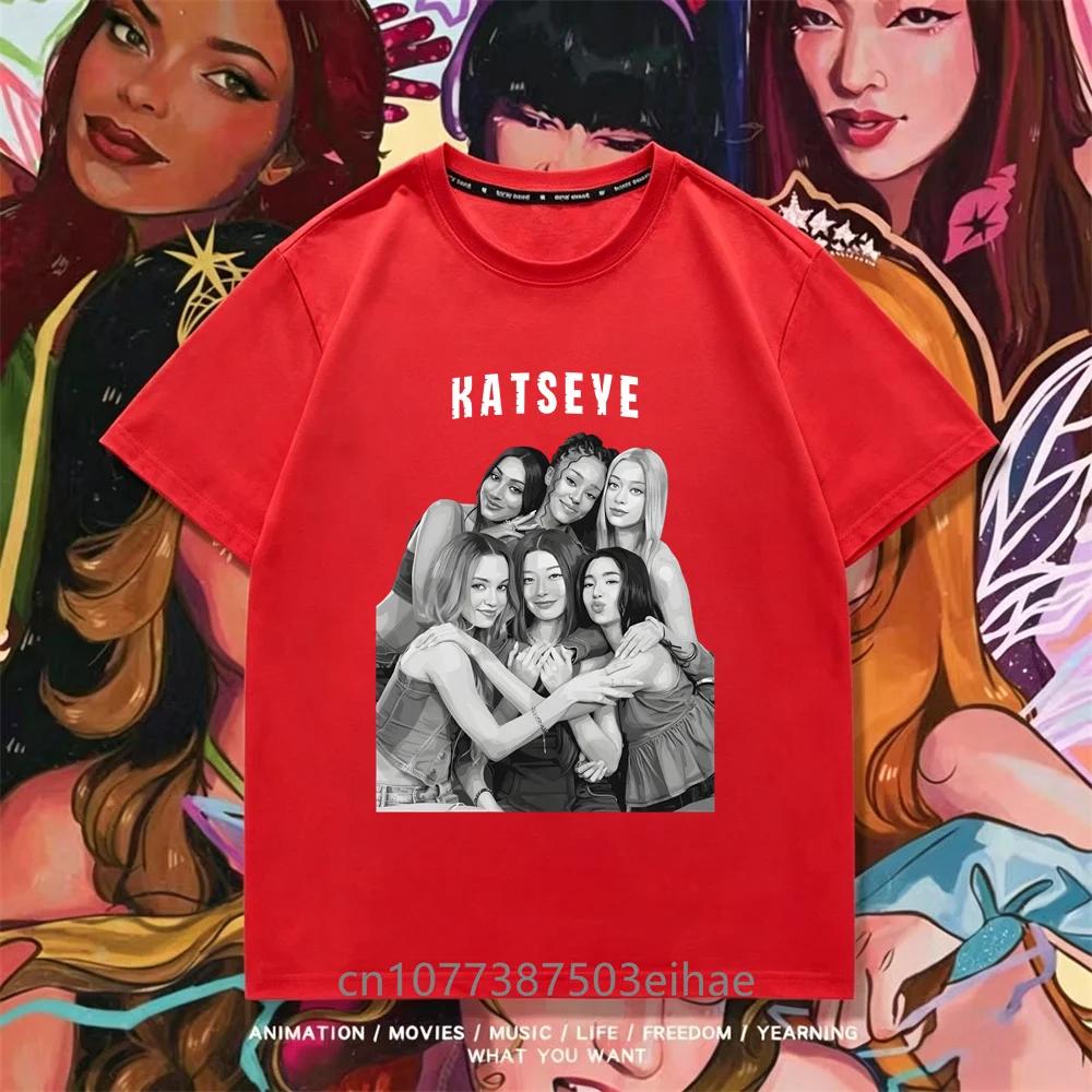 Katseye Kpop Member Tee Unisex Short Sleeve T Shirt Boys Girl Megan Daniella Manon Lara Sofia Yunchae Sport Leisure Daily Outfit