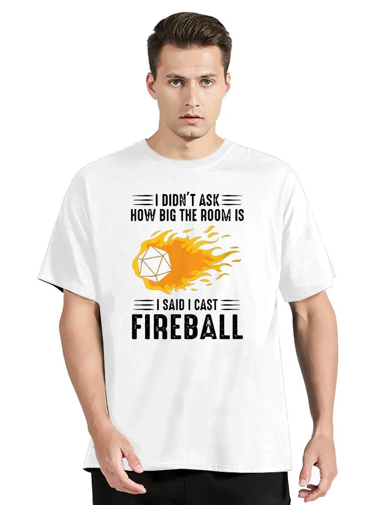 Ich Wirke Feuerball Streetwear Lustige Schwarze Kleidung Herren Baumwolle T-Shirt Oberteile T-Shirts Dnd Drachen Würfel Rpg Tabletop T-Shirt