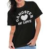 Funny Valentine's Day Gangster Love Romance Womens Graphic Crewneck T Shirt Tee