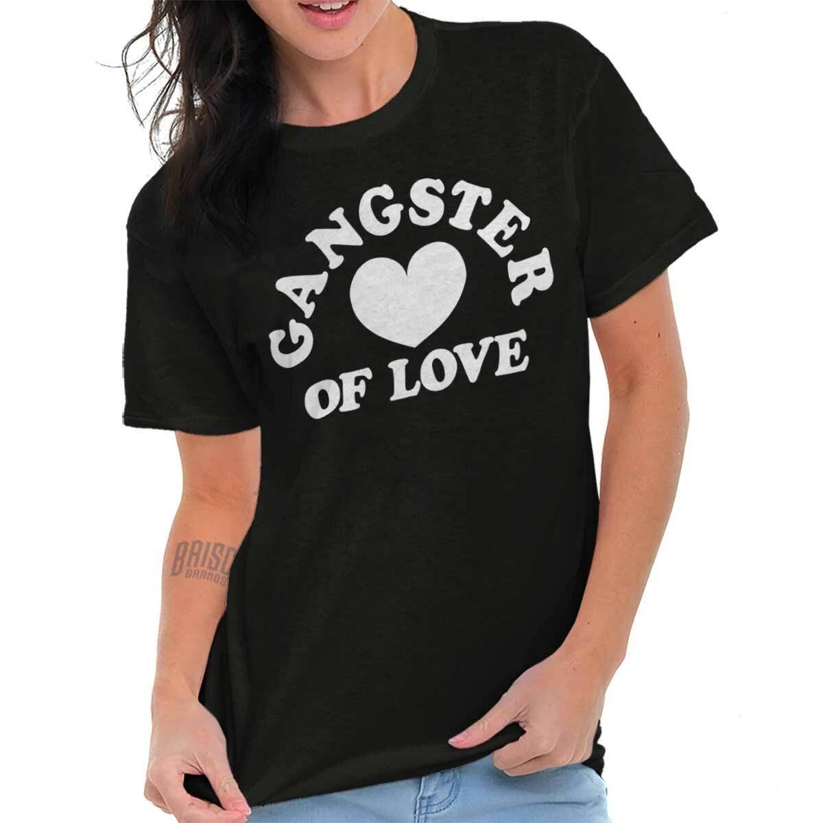 Funny Valentine s Day Gangster Love Romance Womens Graphic Crewneck T Shirt Tee M
