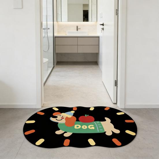 Kreskówkowy Zwierzęcy Dywanik Łazienkowy Chłonny Z Ziemi Okrzemkowej Antypoślizgowy Uroczy Kot Pies Mata Podłogowa do Wejścia Łazienki Kuchni Prysznica