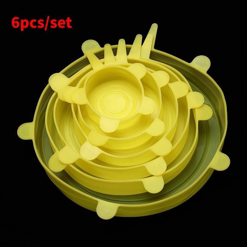 Source European Standard Silicone Six-piece Set Fresh-keeping Cover Stretch Bowl Cover Refrigerator Microwave Seal Fresh-keeping Film