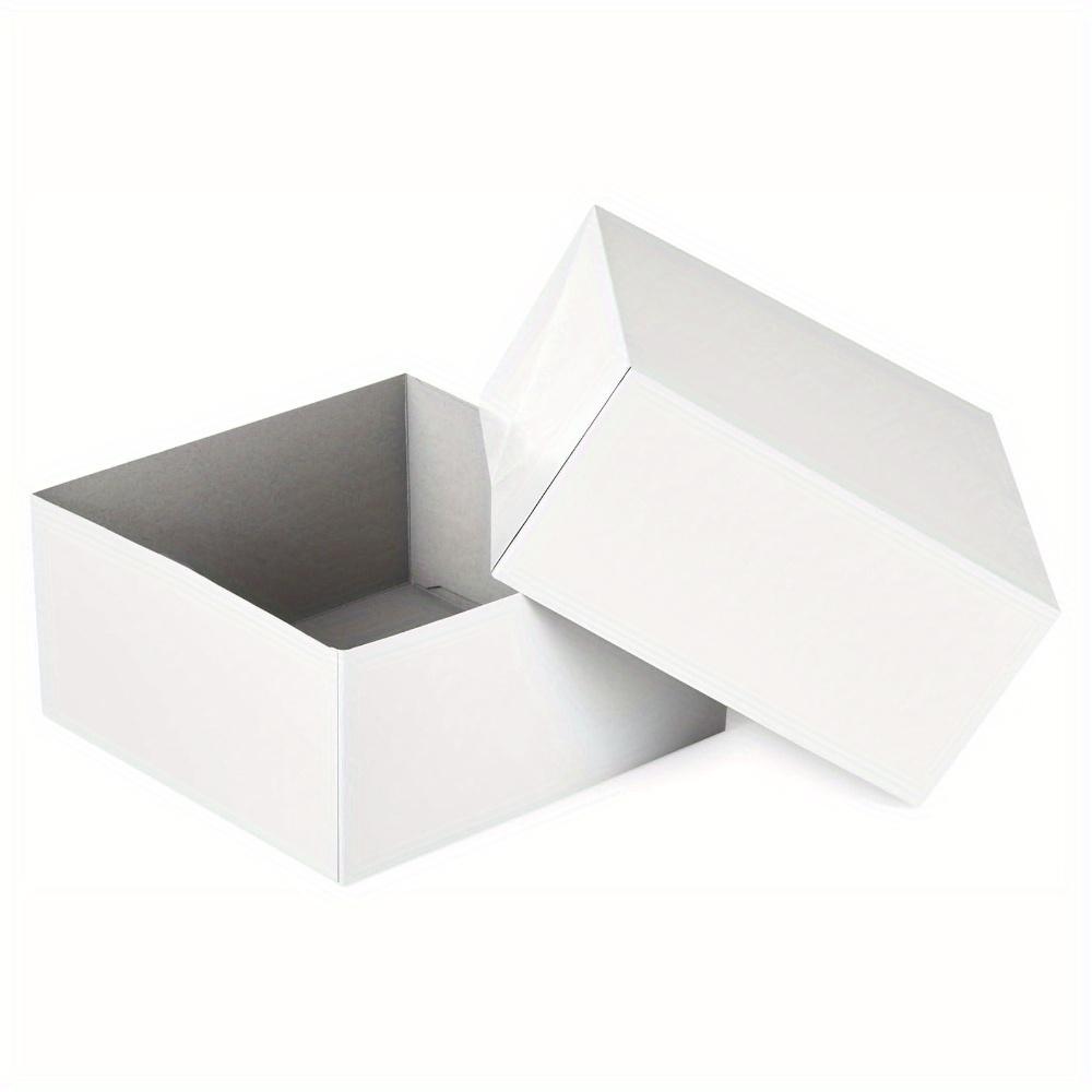5pcs Paper Gift Boxes White Square Treat Boxes with Lids Party Favors Boxes Gift Wrap Box Packaging Box for Birthdays Holidays School Opening