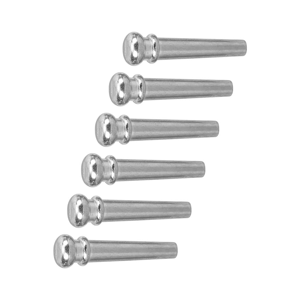 6Pcs Acoustic Guitar String Nail Bridge Pins Pegs Fixed Cones Parts Replacement GL28Silver