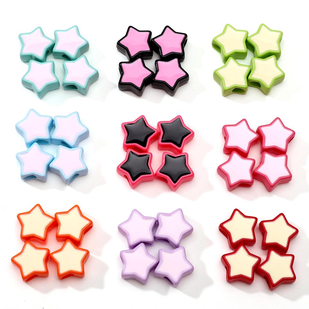 2Pcs Acrylic Pentagram Beads For DIY Necklace Bracelet Earrings Jewelry Making Craft Accessories
